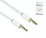 Audio Cable 3,5mm Stereo jack male to male, Monaco Range, white, 0,50m